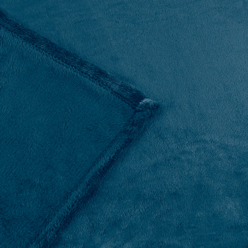 Plain Blue Throws  - Harrow Fleece Throw Midnight furn.