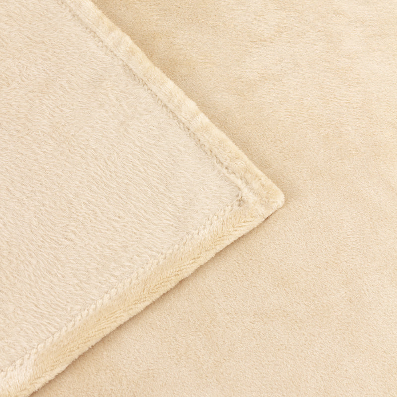 Plain Cream Throws  - Harrow Fleece Throw Natural furn.