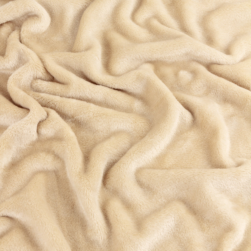 Plain Cream Throws  - Harrow Fleece Throw Natural furn.