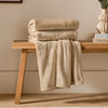 Plain Cream Throws  - Harrow Fleece Throw Natural Furn
