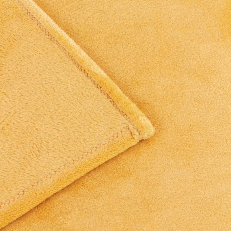Plain Yellow Throws  - Harrow Fleece Throw Ochre furn.
