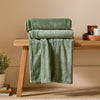 Plain Green Throws  - Harrow Fleece Throw Sage Furn