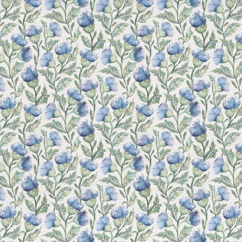 Voyage Maison Hawick Printed Cotton Fabric in Bluebell Cream