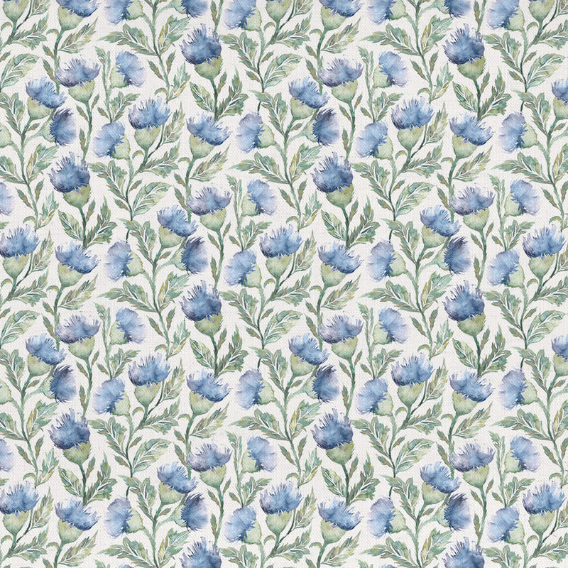 Hawick Printed Fabric Sample Swatch Bluebell Cream