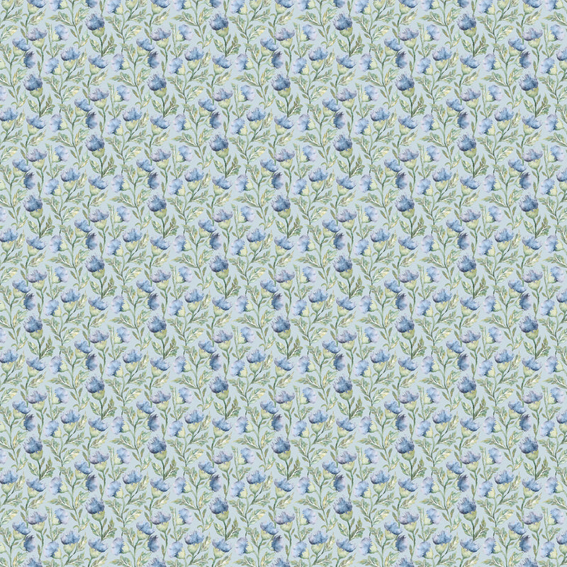 Voyage Maison Hawick Printed Cotton Fabric in Bluebell