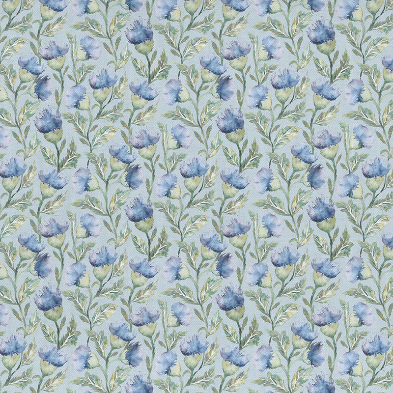 Hawick Printed Fabric Sample Swatch Bluebell