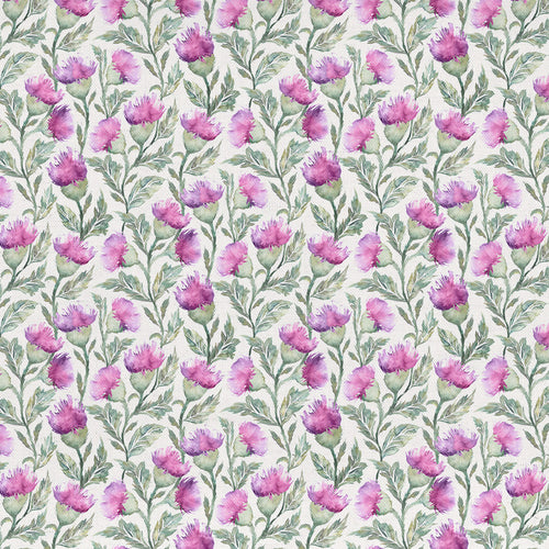 Voyage Maison Hawick Printed Cotton Fabric in Fuchsia Cream