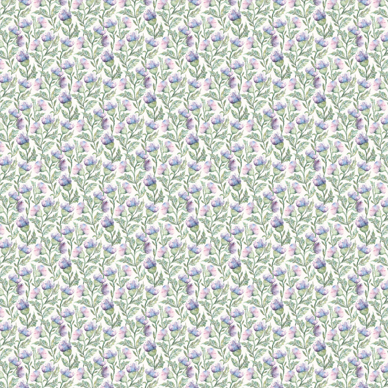 Voyage Maison Hawick Printed Cotton Fabric in Heather