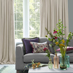 Voyage Maison Hawley Linen Blend Pencil Pleat Curtains in Cashew