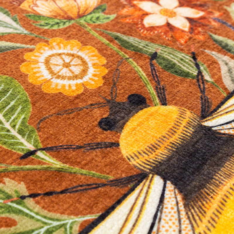 Evans Lichfield Hawthorn Bee Cushion Cover in Ginger