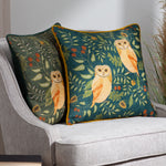 Evans Lichfield Hawthorn Owls Cushion Cover in Bottle