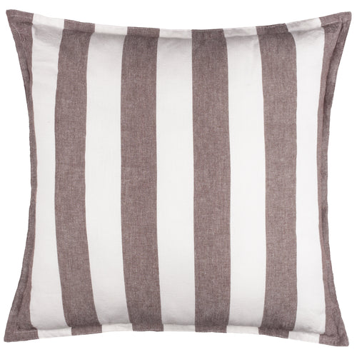 Striped Brown Cushions - Hayle 100% Cotton Outdoor Cushion Cover Chocolate Yard
