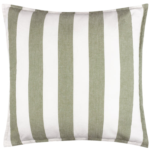 Striped Green Cushions - Hayle 100% Cotton Outdoor Cushion Cover Lichen Yard