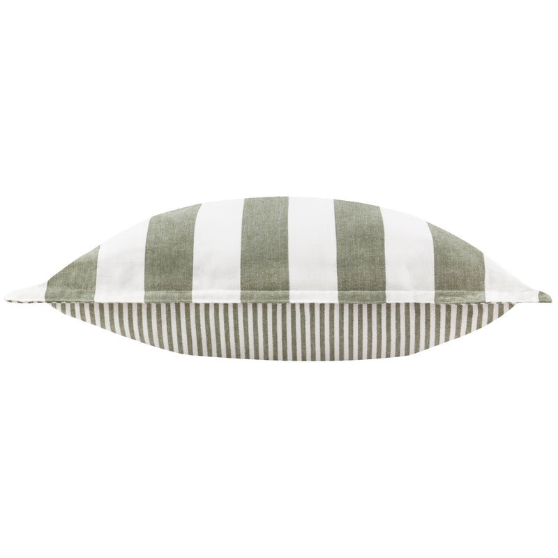 Striped Green Cushions - Hayle Cotton Outdoor Cushion Cover Moss Yard