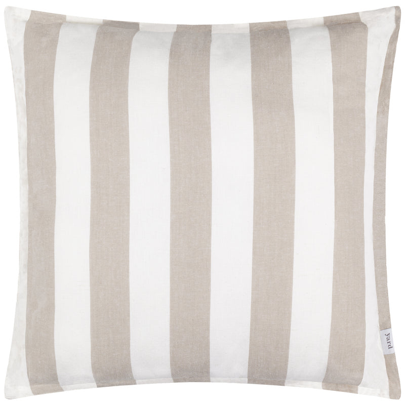 Striped Beige Cushions - Hayle Cotton Outdoor Cushion Cover Natural Yard