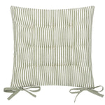 Striped Green Cushions - Hayle 2 Pack Striped Cotton Seat Pad Seat Pad Moss Yard