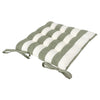 Striped Green Cushions - Hayle 2 Pack Striped Cotton Seat Pad Seat Pad Moss Yard