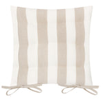 Striped Beige Cushions - Hayle 2 Pack Striped Cotton Seat Pad Seat Pad Natural Yard