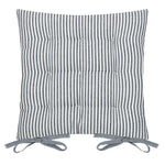 Striped Blue Cushions - Hayle 2 Pack Striped Cotton Seat Pad Seat Pad Navy Yard