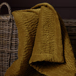 Additions Haze Velvet Quilted Throw in Mustard