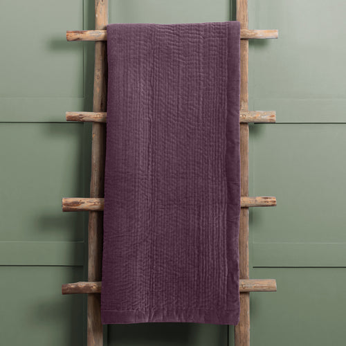 Additions Haze Velvet Quilted Throw in Plum