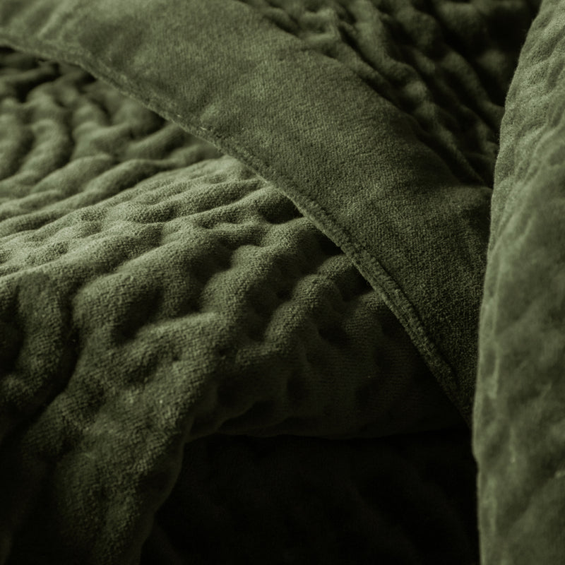 Additions Haze Velvet Quilted Throw in Sage