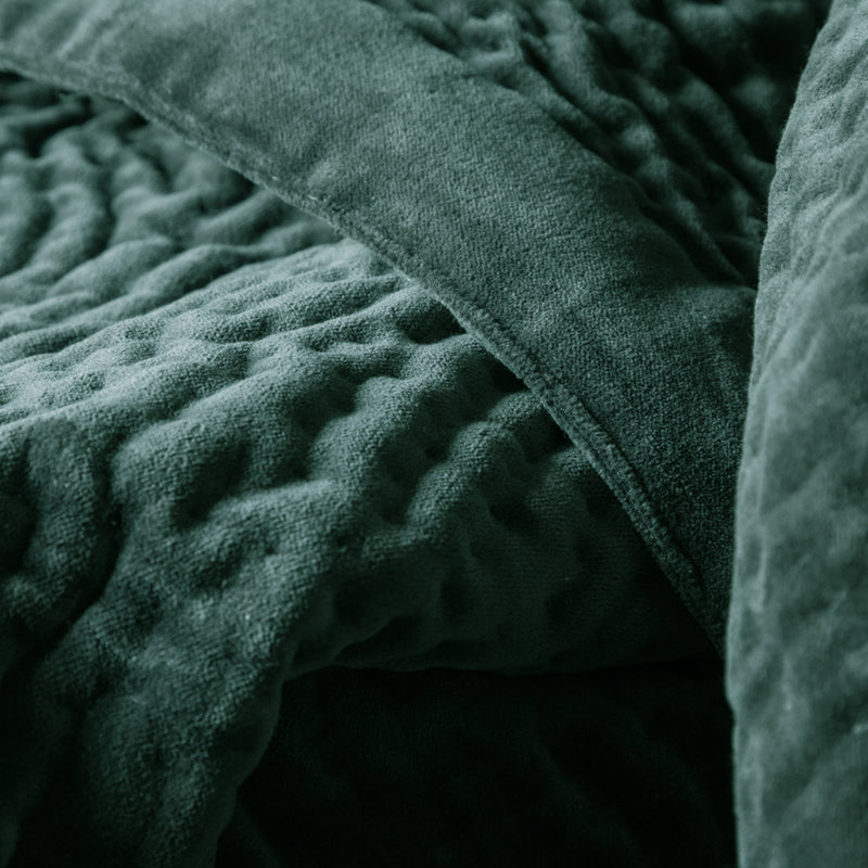 Additions Haze Velvet Quilted Throw in Seafoam