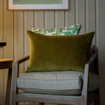 Plain Green Cushions - Haze Embroidered Cushion Cover Olive Additions