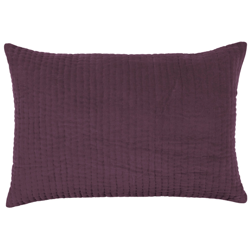 Plain Purple Cushions - Haze Embroidered Cushion Cover Plum Additions