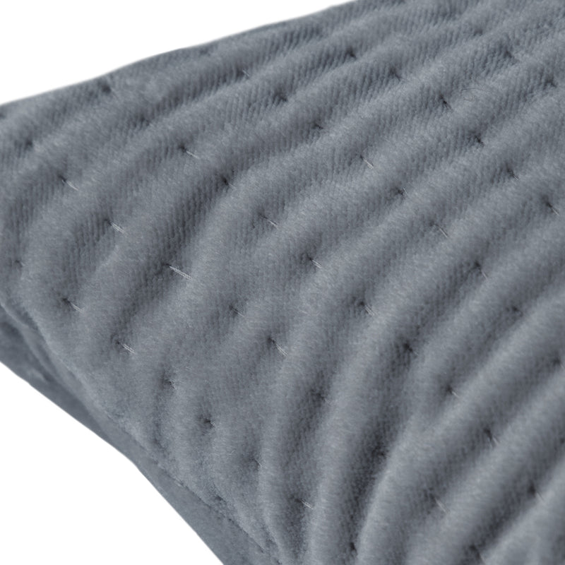 Plain Grey Cushions - Haze Embroidered Cushion Cover Steel Additions