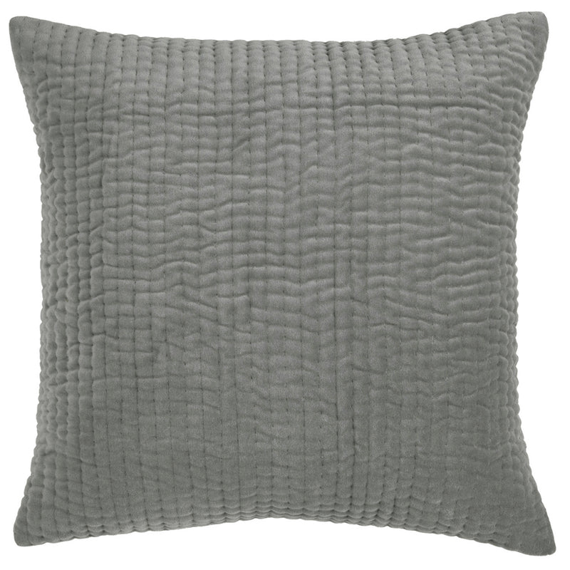 Plain Grey Cushions - Haze Embroidered Cushion Cover Steel Additions