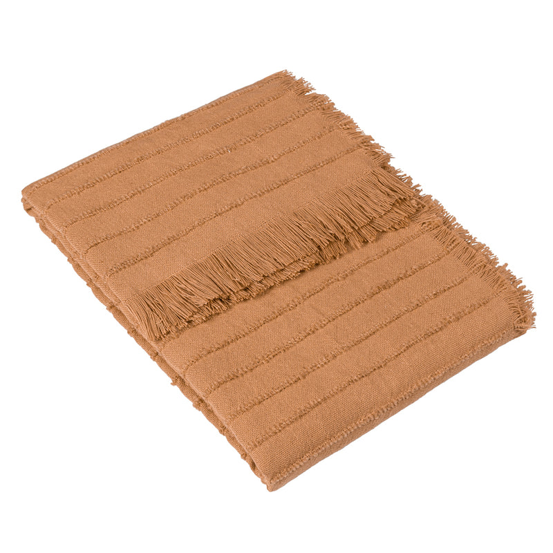 furn. Hazie Woven Fringed Throw in Cinnamon