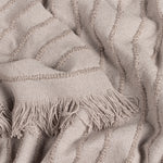 furn. Hazie Woven Fringed Throw in Griege