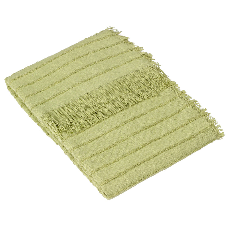 furn. Hazie Woven Fringed Throw in Pistachio