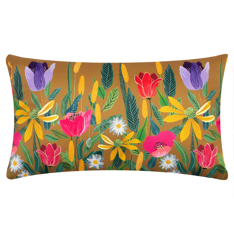 Floral Yellow Cushions - House of Bloom Celandine Rectangular Outdoor Cushion Cover Saffron Wylder