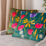 Wylder House of Bloom Celandine Cushion Cover in Olive