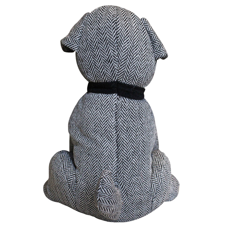 Essentials Herringbone Dog Novelty Door Stop in Grey