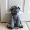 Essentials Herringbone Dog Novelty Door Stop in Grey