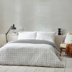 Yard Howarth Check Duvet Cover Set in White/Black