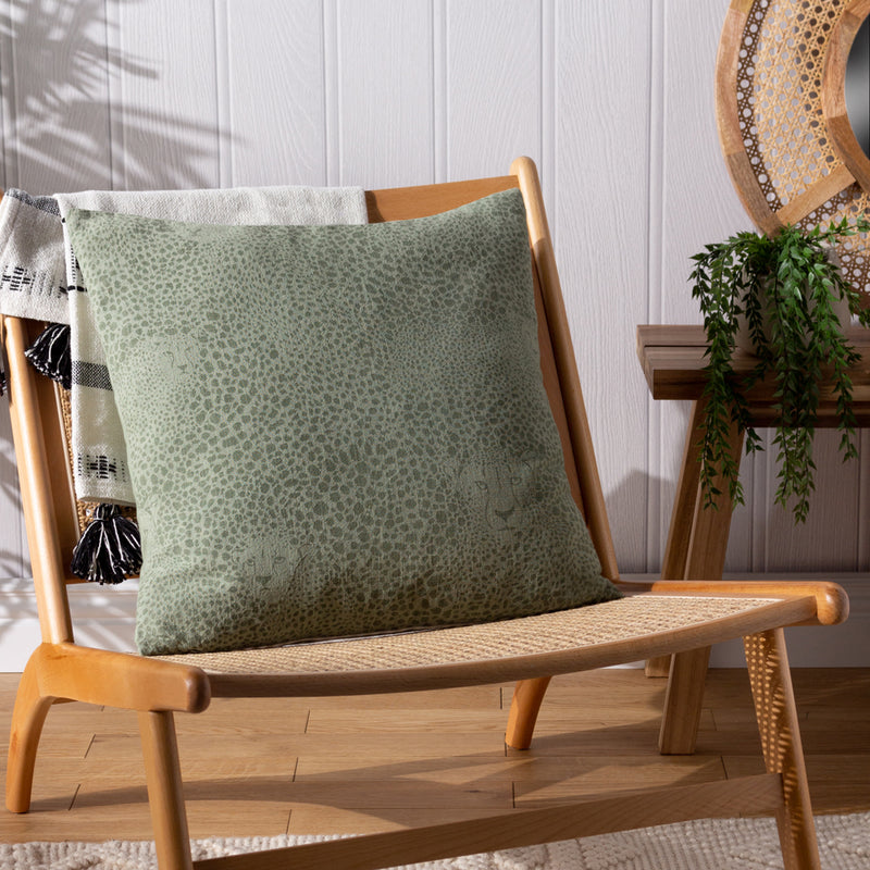 furn. Hidden Cheetah Cushion Cover in Sage