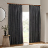  Curtains - Heavy Chenille Velvet Blackout Pencil Pleat Curtains Charcoal Yard
