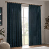  Curtains - Heavy Chenille Velvet Blackout Pencil Pleat Curtains Navy Yard
