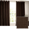 Curtains - Heavy Chenille Velvet Blackout Eyelet Curtains Brown Yard