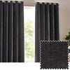  Curtains - Heavy Chenille Velvet Blackout Eyelet Curtains Charcoal Yard