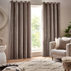  Curtains - Heavy Chenille Velvet Blackout Eyelet Curtains Greige Yard