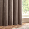  Curtains - Heavy Chenille Velvet Blackout Eyelet Curtains Greige Yard