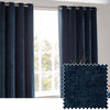  Curtains - Heavy Chenille Velvet Blackout Eyelet Curtains Navy Yard