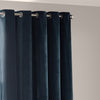  Curtains - Heavy Chenille Velvet Blackout Eyelet Curtains Navy Yard