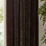 Plain Brown Curtains - Heavy Chenille Velvet Pencil Pleat Curtains Brown Yard