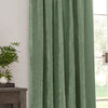 Plain Green Curtains - Heavy Chenille Velvet Pencil Pleat Curtains Eucalyptus Yard